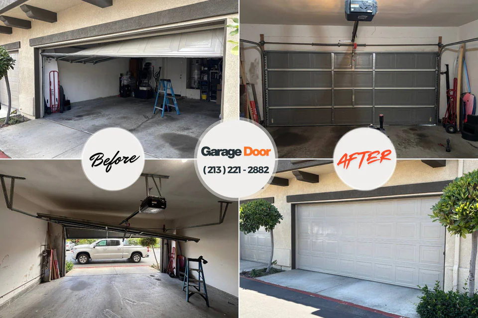 Before and after: garage door repair Rock Island, WA